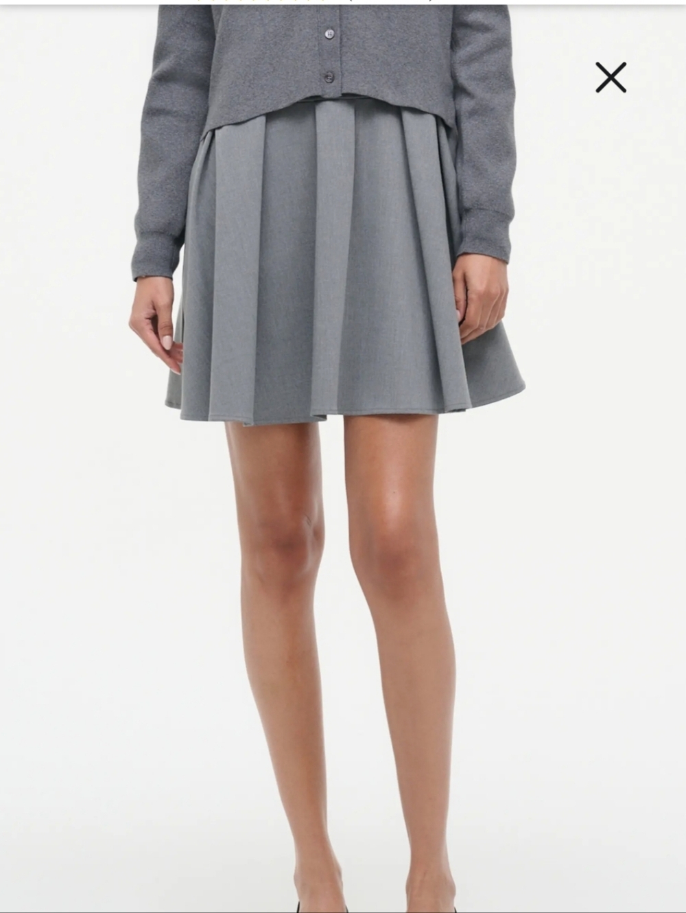 STAUD Grey Pleated Circle Mini Skirt ..Size M.. New No Tag. - Picture 3 of 6